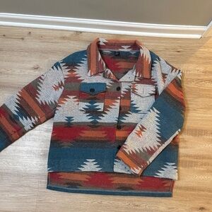 SHEIN Multicolor Geometric Jacket